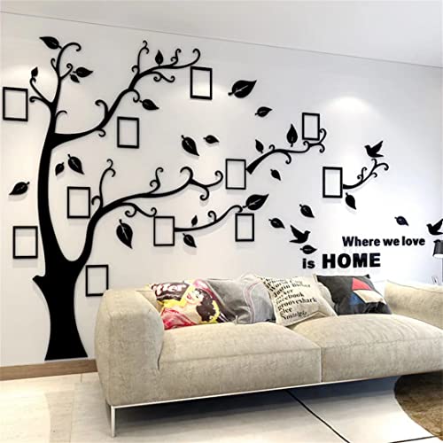 3D Albero Adesivi Fai da te Albero Adesivo da Parete Cornici per Foto Sticker Decorazioni Albero Della Vita da Parete per Soggiorno Camera da Letto Adesivo Muro(Adesivo Nero Destra,L: 175 * 230CM)