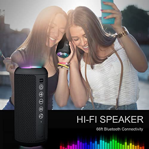 Ortizan X10 Speaker Bluetooth Portatile-Cassa Altoparlante Bluetooth Waterproof IPX7-Con Luce,Fino a 30h di Autonomia,3 Effetti Sonori Stereo Hi-Fi Bassi, Vivavoce Microfono-Con AUX, TF