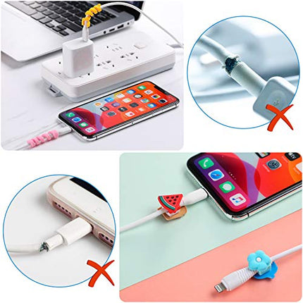 Frienda 30 Pezzi Accessorio di Protezione del Telefono Protezioni per Cavi di Ricarica Simpatici Protettori per Caricabatterie Protezione del Cavo Caricatore USB Salva-Cavo per Le Linee Dati