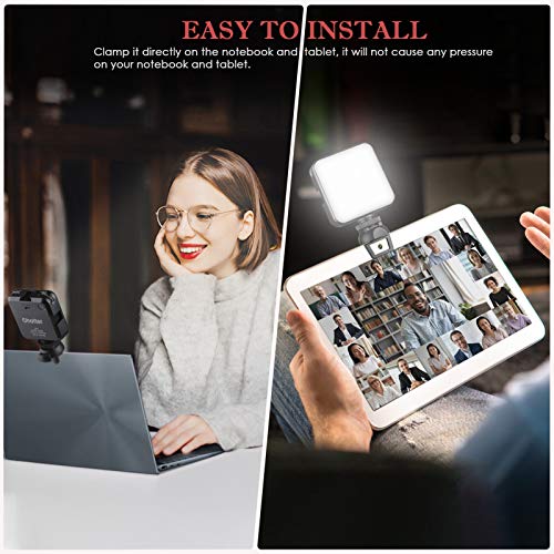 Luce per Videoconferenza, Zoom Ring Light, Luce ad Anello per Webcam & Computer/Laptop Portatile, Luce per Selfie con Stativo Treppiede & Clip per Tik Tok, Telefono, Fotografia, Youtube