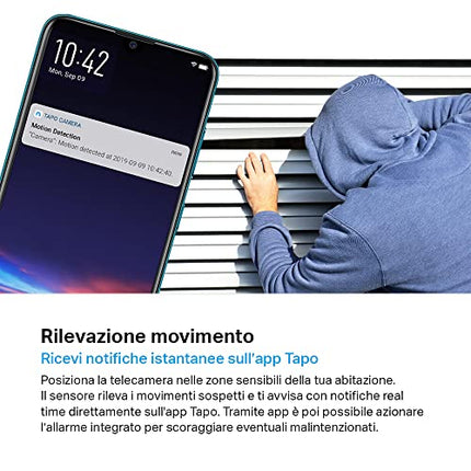 TP-Link Telecamera Wi-Fi Interno, Videocamera sorveglianza 1080P, Visione Notturna, Audio Bidirezionale, Notifiche in tempo reale del sensore di movimento(Tapo C200)