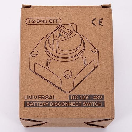 Spurtar Interruttore Stacca Batteria 1-2-Both-Off Stacca Batteria 12V-48V, Disconnessione Batteria per per Camper, Yacht, Barca, Camion, Autobus