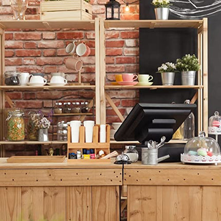 Relaxdays Organizzatore Porta Bicchieri, Organizer 6 Scomparti per Caffetteria, 29,5x34,5x17 cm, Naturale