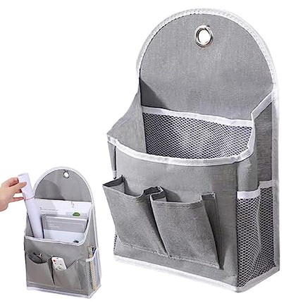LATAFA Borsa portaoggetti a parete,Custodia organizer per armadio in tessuto con ganci adesivi - Cestino portaoggetti tascabile per organizer da scrivania per camera da letto
