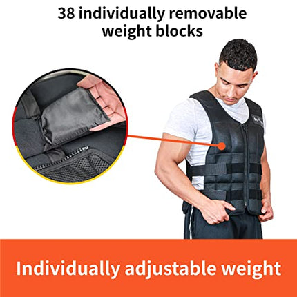 DH FitLife Gilet pesi 20 kg per la costruzione muscolare e l'allenamento della forza Gilet appesantito | Gilet da corsa donna uomo | gilet da allenamento fitness regolabile