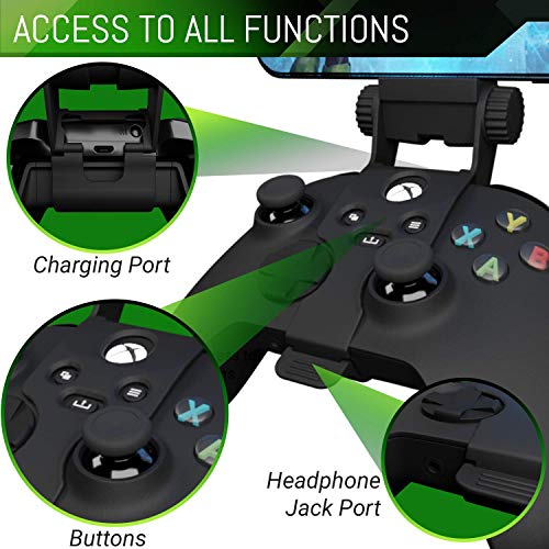 Clip da gioco mobile per controller Xbox Series X, supporto per telefono per controller Xbox, morsetto regolabile compatibile con Xbox Series X|S, Xbox One, Xbox One S, Xbox One X-Carbon Black