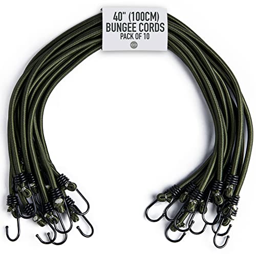 Pluvios Ganci Elastici - 10 Corde Elastiche con Gancio - Multiuso e di Varie Taglie - Corde Elastiche per Teloni, Portapacchi, Campeggio - Resistenti a Intemperie e Raggi UV