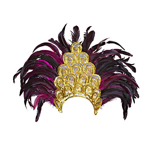 WIDMANN- Copricapo Piume Salvador Show Cappello Donna, Multicolore, 11822