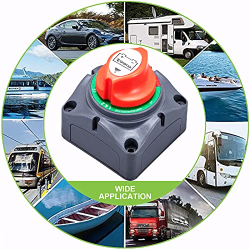 Spurtar Interruttore Stacca Batteria 1-2-Both-Off Stacca Batteria 12V-48V, Disconnessione Batteria per per Camper, Yacht, Barca, Camion, Autobus