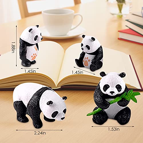 ZQO 4 Pezzi Ornamenti Panda Giardino Micro Paesaggio Ornamento Bonsai Decorazioni Artigianato Accessori Torta Casa Cinese Creativa Bambole