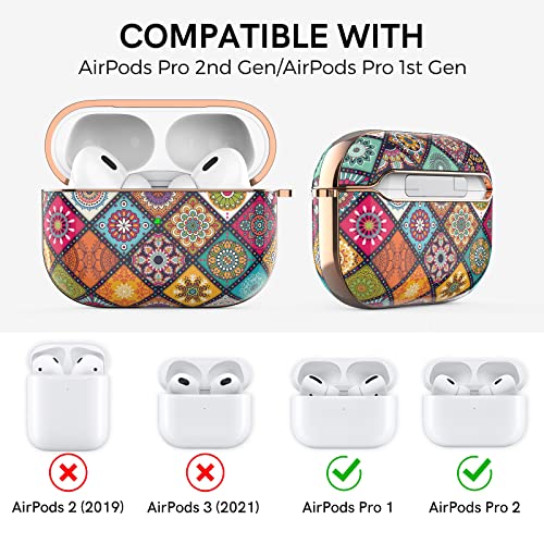 Delidigi Cover AirPods Pro 2 & AirPods Pro, Elegante Custodia Protettiva in TPU Rigido per AirPods Pro 2 2022 / AirPods Pro 2019 Donne e Ragazze [Versione Aggiornata] (Boho)