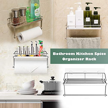 ZB ZealBoom Portarotolo Cucina Autoadesivo Scottex con Acciaio Inossidabile Spezie Mensola Bagno Carta Lgienica Doccia Asciugamano per Bagno