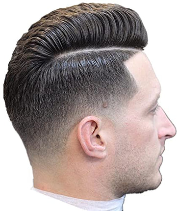 Parrucca Uomo PU e Pizzo Toupee Europeo Pezzi Per I Pacini Umani, protesi capelli uomo Piaccelli 9×7 Pollici Skin Sottile 0.06 cm Spessore Uomini Parrucca in Nero Naturale