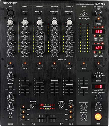 Behringer DJX750 Mixer DJ professionale a 5 canali con effetti digitali avanzati e contatore BPM