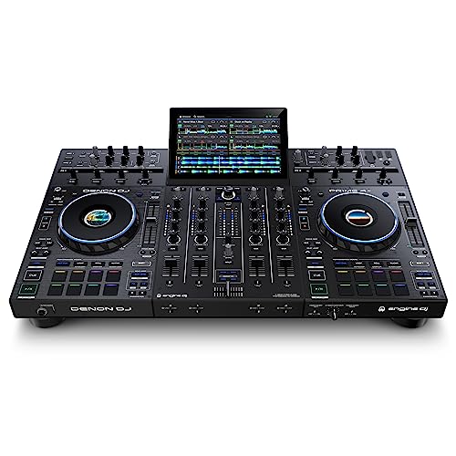 Denon DJ PRIME 4+ Controller indipendente a 4 deck per DJ con streaming Wi-Fi, Drop Sampler, schermo touch da 10,1", controllo luci ed effetti