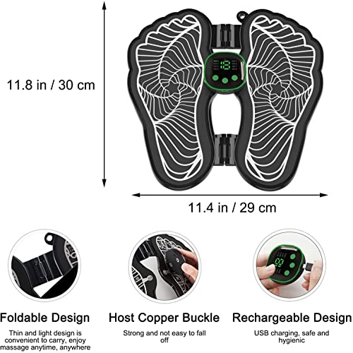 Massaggiatore Piedi Elettrico,EMS Massaggiatore per Piedi,per la Circolazione Sanguigna e il Sollievo dal Dolore Muscolare,6 Modalità e 9 Intensità