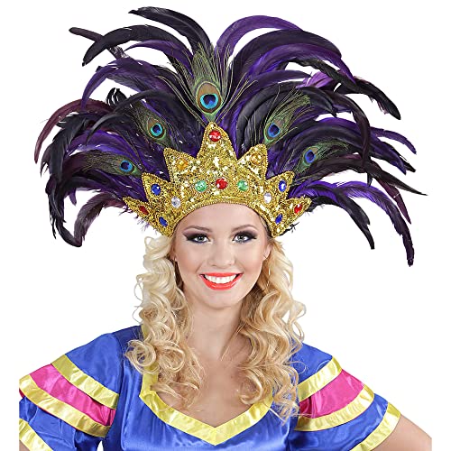 W WIDMANN- Copricapo Piume Bahia Show Cappello Donna, Multicolore, Normal, 11812