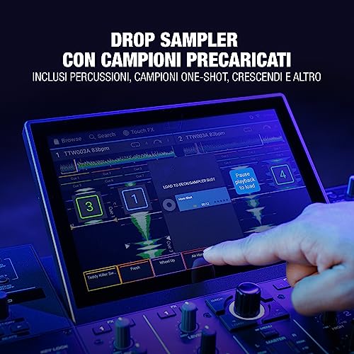 Denon DJ PRIME 4+ Controller indipendente a 4 deck per DJ con streaming Wi-Fi, Drop Sampler, schermo touch da 10,1", controllo luci ed effetti