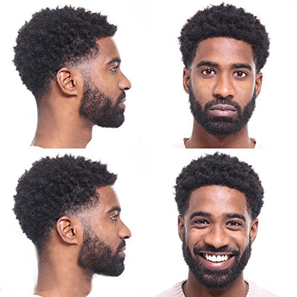 360 Parrucche di Pizzo Pieno Full Lace Parrucca Uomo per Afro Uomini Sistema di Sostituzione dei Capelli Protesi Capelli Uomo 8×10 Pollici Pelle Sottile 0.06cm Spessore Parrucche in Off Black
