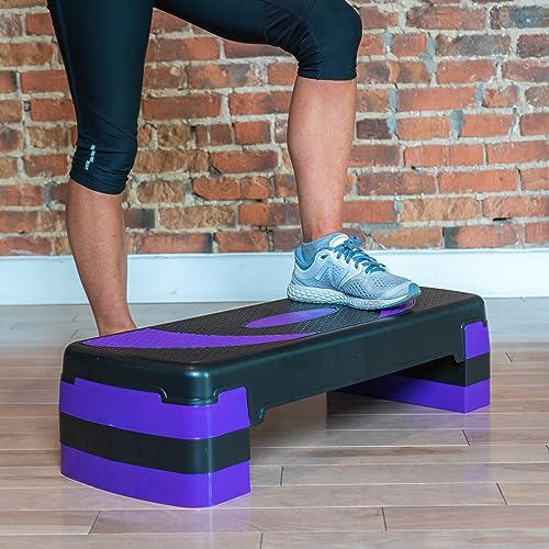 PRISP Step da Aerobica Personalizzabile 78cm, 3 Altezze (10/15/20cm), Compatto pedana Step Ideale per Ginnastica in casa e Allenamento Fitness; Stepper Aerobic; 78 x 28 cm