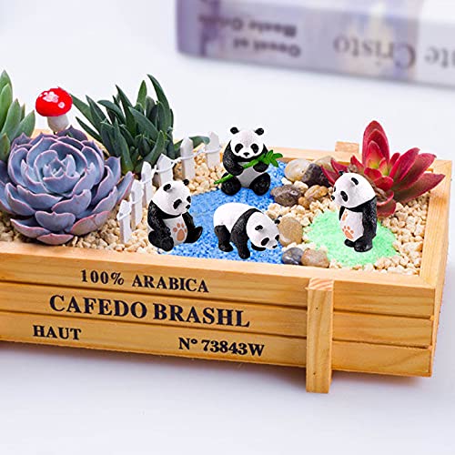 ZQO 4 Pezzi Ornamenti Panda Giardino Micro Paesaggio Ornamento Bonsai Decorazioni Artigianato Accessori Torta Casa Cinese Creativa Bambole