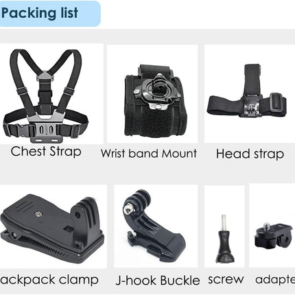 Kit di accessori per insta360 One X3 Compatibile con GoPro Hero 10, Hero 9/8/7/6, Include Clip per Zaino, Fascia Toracica, Fascia,Testa, Cainturino