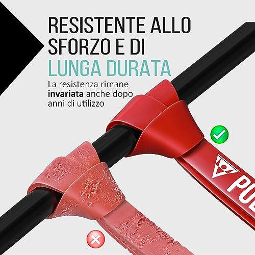 PULLUP & DIP Elastico Fitness per Trazioni, Bande Elastici Fitness, Bande Elastiche di Resistenza (LUCE EXTRA (rosso))