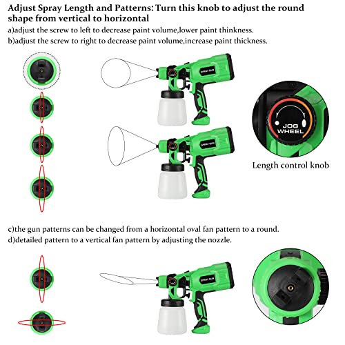 Fancyall Spruzzatore di vernice per pareti e soffitti (CX31), Spruzzatore di vernice per recinzione con contenitore da 800 ml, Pistola di verniciatura elettrica, Spruzzatori per recinzione fai da te