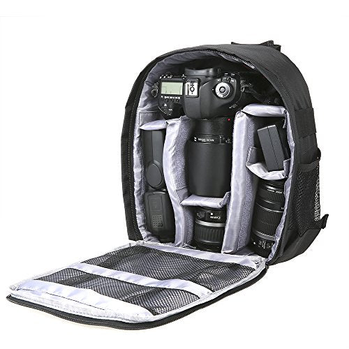 docooler Zaino Fotografico, Piccola Borsa Fotografica Antiurto Impermeabile 33x26x12cm (grigio)