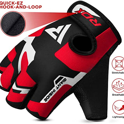 RDX Guanti Palestra Sollevamento Pesi Fitness, Antiscivolo Imbottito Presa Protezione, Elastico Traspirante, Powerlifting Bodybuilding Forza Allenamento Ciclismo Calisthenics Gloves, Uomo Donna