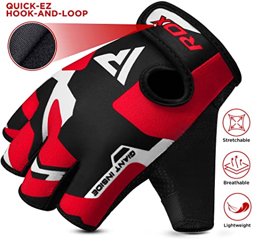 RDX Guanti Palestra Sollevamento Pesi Fitness, Antiscivolo Imbottito Presa Protezione, Elastico Traspirante, Powerlifting Bodybuilding Forza Allenamento Ciclismo Calisthenics Gloves, Uomo Donna