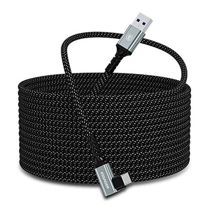 ESSAGER Cavo collegamento 5M USB 3.0 Compatibile con Meta/Oculus Quest 2 Accessori e PC/Steam VR, Trasferimento dati PC ad Alta Velocità, Cavo USB C per Cuffie VR e PC da Gioco