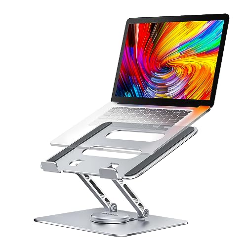 ZKSIND Supporto per Laptop Regolabile con Base Girevole a 360°, Supporto per Laptop Completamente Pieghevole e Portatile per Scrivania, Adatto a Tutti i MacBook/Altri Laptop/iPad Fino a 16"