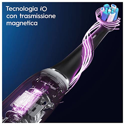 Oral-B Spazzolino Elettrico Ricaricabile iO 10 Nero, 1 Testina, 1 Custodia Da Viaggio ricaricabile, 1 Caricatore iO Sense + 1 Dentifricio Gengive & Smalto Pro-Repair Classico 75ml