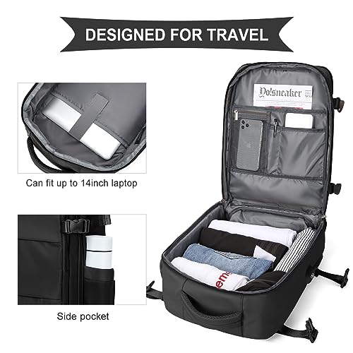 SZLX Zaino da viaggio grande da donna da viaggio zaino da escursionismo sportivo da esterno impermeabile zaino da scuola casual laptop da 14 pollici con porta di ricarica USB scomparto per scarpe