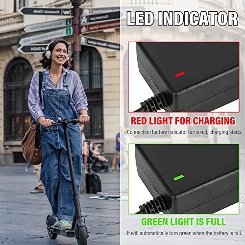 Fivtsme Caricatore Monopattino Elettrico, 42V 2A Caricabatteria per Scooter, Caricatore Universale con 6 Connettori, per Hoverboard, Scooter Elettrico, Drifting Board, Scooter Xiaomi Ninebot