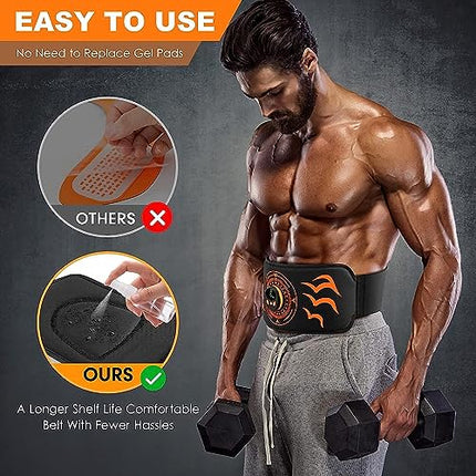 Elettrostimolatore Muscolare - Addominali Elettrostimolatore, Cintura Elettrostimolatore per Addominali, Cintura Addominale per Muscoli Addominali snelli e tonici - Nessun Cuscinetto di Ricambio mai