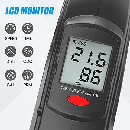 Dripex Mini Cyclette Magnetica mit 8 livelli di Resistenza Regolabile, Cyclette da seduti per terapie mit Monitor LCD, Blu Pedaliera riabilitazione per anziani