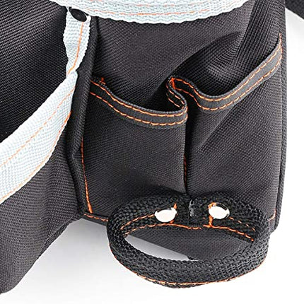 SYCEES Borsa Porta Attrezzi Untensili Manuali Elettrici per Elettricista Carpentiere Marsupio Borsa da Elettricista in Tessuto Oxford Resistente di 600D Colore Nero
