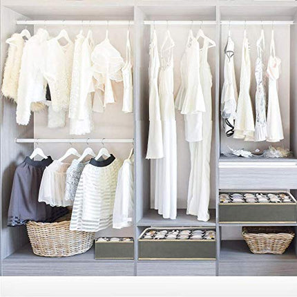 ASANMU Scatola a Scomparti, Cassetti Organizer Pieghevole, Organizzatori per Biancheria Intima, per Riporre Calzini Reggiseni e Cravatte Storage Box, Grigio