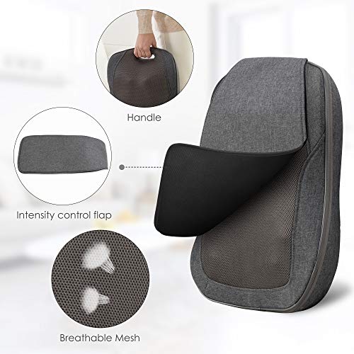 COMFIER Shiatsu Massaggiatore Schiena con Calore, Cuscino Massaggiante Portatile, Regali Natale per Donne/Uomini, Sedile Massaggiante Regolabile, Sedia Massaggiante per Ufficio, Uso Domestico