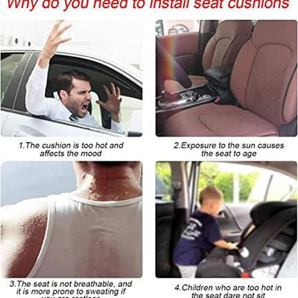 Coprisedile Auto Universale in Pelle per, Cuscino Sedile Auto Anteriore, Cuscinetti per Sedile Auto, Antiscivolo, Morbido, Copri Seduta Sedile Auto in Pelle Traspiranti in Carbone di Bambù (Nero)