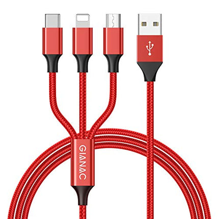Multi Cavo di Ricarica, [1.5M] 3 in 1 Nylon Cavo Cavetto Micro USB/Tipo C Cavo di Ricarica USB per Nexus 6P 5X/Google Pixel/Samsung Galaxy/Huawei/Honor/Xiaomi/LG