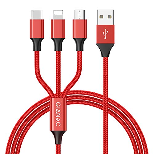 GIANAC Multi Cavo di Ricarica, [1.5M] 3 in 1 Nylon Cavo Cavetto Micro USB/Tipo C Cavo di Ricarica USB per Nexus 6P 5X/Google Pixel/Samsung Galaxy/Huawei/Honor/Xiaomi/LG