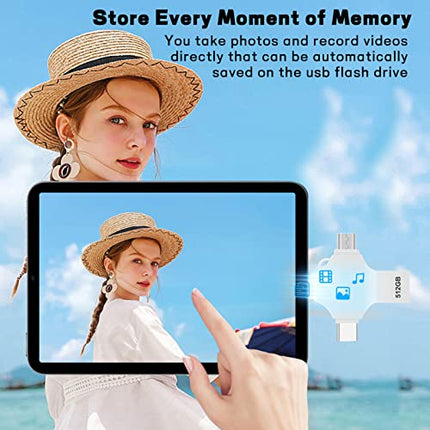 Chiavetta USB 512GB 4 In 1 Pen Drive Adalta Velocità USB 3.0 Pennetta USB Grande Capacità Pendrive 512GB Memoria Esterna per Smartphone Tablet OTG Android Computer