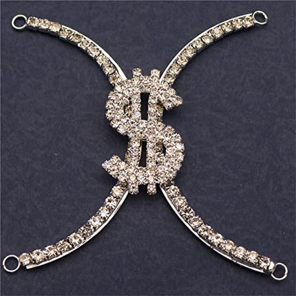 BERMEL Catena del Corpo Catena del Petto Biancheria Intima del Bikini di Cristallo della Catena del Reggiseno con Frange di Strass (d'oro)