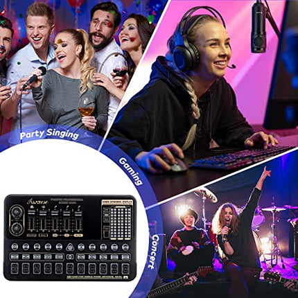 Asmuse Microfono a condensatore Bundle BM-800 Streaming Equipment Mic Kit con scheda audio dal vivo, stand microfono regolabile, kit microfono per la registrazione/trasmissione/streaming