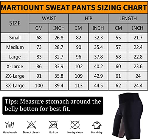 Martiount Pantaloncini Sauna per Uomo Body Shaper Pantaloncini Hot Sweat Shorts Pantaloni da Allenamento di Routine Pantaloni Dimagranti in Neoprene Dimagrante Slim Gym Esercizio Fitness M