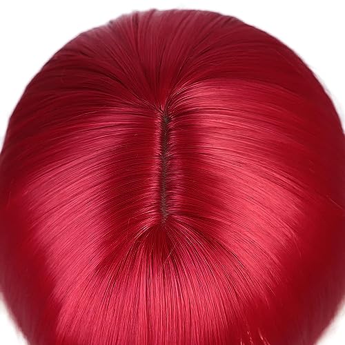 Parrucca rossa Bob con frangia, parrucca corta per donne sintetiche per uso quotidiano Halloween Cosplay parrucche rosso chiaro DE082G