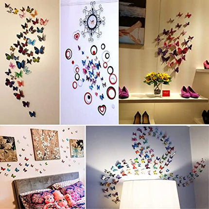3D Farfalla Decorazione da parete 36 pezzi, 4 taglie Farfalla Parete Decalcomanie Magnete Rimovibile Murale Adesivi Farfalla Decorazioni per Casa Camera Camera da letto Asilo Arredamento